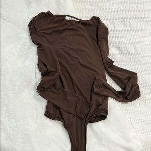 Brown Long Sleeve Bodysuit